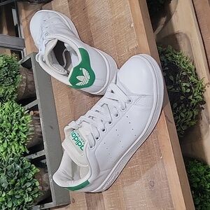 Adidas Stan Smith Shoes Men's Size 8 White Green Leather Classic Tennis Sneakers